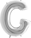Ballon lettre XL argent G (avec hélium) 