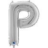 Ballon lettre XL argent P (avec hélium) 