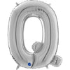 Ballon lettre XL argenté Q (avec hélium) 