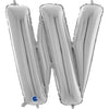 Ballon lettre XL argent W (avec hélium) 