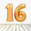 Ballon XL doré numéro 16 (rempli d'hélium) 