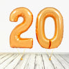 Ballon XL Or Numéro 20 (Rempli d'Hélium) 