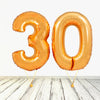 Ballon XL Or Numéro 30 (Rempli d'Hélium) 