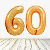Ballon XL Or Numéro 60 (Rempli d'Hélium) 
