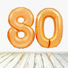 XL Gold Numbers 80 Balloon (Filled With Helium) 