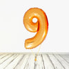 Ballon numéro 9 doré XL (rempli d'hélium) 