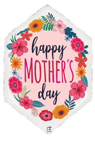 XL Happy Mother's Day Blumen Ballon (mit Helium gefüllt) - Special message helium rund