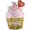 XL Happy Valentine Cupcake Ballon (mit Helium gefüllt)