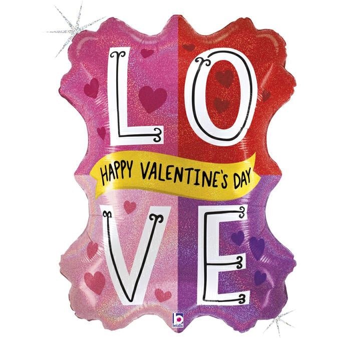 XL Love Happy Valentine's Day Ballon (mit Helium gefüllt) - Herz Ballon helium