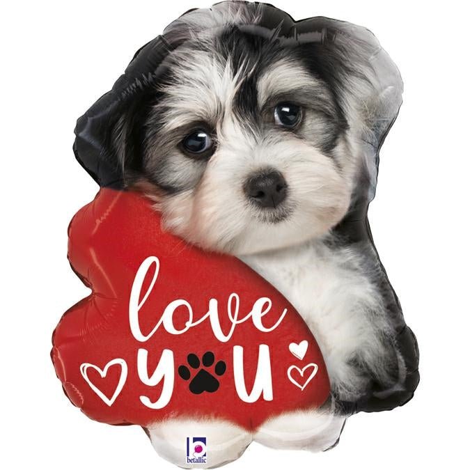 XL Love you Puppy Ballon (mit Helium gefüllt) - Supershape helium