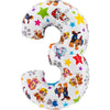 Ballon XL Paw Patrol Numbers 3 (rempli d'hélium) 