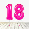 Ballon XL Rose (Fuchsia) Numéro 18 (Rempli d'Hélium) 