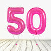 Ballon XL Rose (Fuchsia) Numéro 50 (Rempli d'Hélium) 