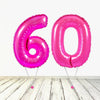 Ballon XL Rose (Fuchsia) Numéro 60 (Rempli d'Hélium) 