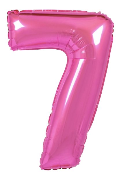 XL Pink (Fuchsia) Zahlen 7 Ballon (mit Helium gefüllt) - Zahlen Ballon Pink Helium