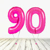 Ballon XL Rose (Fuchsia) Numéro 90 (Rempli d'Hélium) 