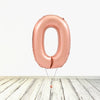 Ballon numéro 0 XL en or rose (rempli d'hélium) 