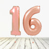 Ballon numéro 16 XL en or rose (rempli d'hélium) 