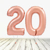 Ballon numéro 20 XL en or rose (rempli d'hélium) 