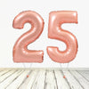 Ballon numéro 25 XL en or rose (rempli d'hélium) 