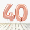 Ballon numéro 40 XL en or rose (rempli d'hélium) 