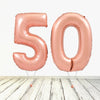 Ballon numéro 50 XL en or rose (rempli d'hélium) 