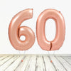 Ballon numéro 60 XL en or rose (rempli d'hélium) 