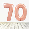 Ballon numéro 70 XL en or rose (rempli d'hélium) 