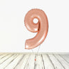 Ballon numéro 9 XL en or rose (rempli d'hélium) 