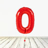 Ballon XL rouge numéro 0 (rempli d'hélium) 