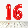Ballon XL rouge numéro 16 (rempli d'hélium) 