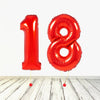 Ballon XL rouge numéro 18 (rempli d'hélium) 