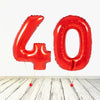 Ballon XL rouge numéro 40 (rempli d'hélium) 