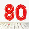 Ballon XL Chiffres Rouges 80 (Rempli d'Hélium) 