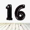 Ballon XL Noir Numéro 16 (Rempli d'Hélium) 