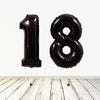Ballon XL Noir Chiffre 18 (Rempli d'Hélium) 