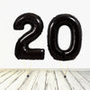 Ballon XL Noir Numéro 20 (Rempli d'Hélium) 