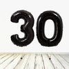 Ballon XL Noir Numéro 30 (Rempli d'Hélium) 