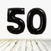 Ballon XL Noir Numéro 50 (Rempli d'Hélium) 