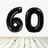 Ballon XL Noir Numéro 60 (Rempli d'Hélium) 