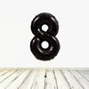 Ballon XL Noir Numéro 8 (Rempli d'Hélium) 