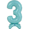 Ballon numéro XL bleu pastel 3 à monter (sans hélium) 