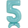 Ballon numéro XL bleu pastel 5 à monter (sans hélium) 