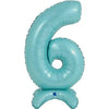 Ballon numéro XL bleu pastel 6 à monter (sans hélium) 