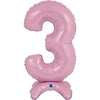 Ballon numéro XL rose pastel 3 à monter (sans hélium) 