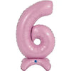 Ballon numéro XL rose pastel 6 à monter (sans hélium) 