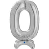 Ballon numéro XL argenté 0 à monter (sans hélium) 