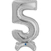 Ballon numéro XL argenté 5 à monter (sans hélium) 