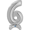 Ballon numéro XL argent 6 à monter (sans hélium) 