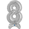 Ballon numéro XL argent 8 à monter (sans hélium) 
